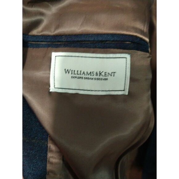 Williams and Kent Blazer Mens 46R Blue Plaid Two Button Wool Sport Coat Jacket - Picture 8 of 10